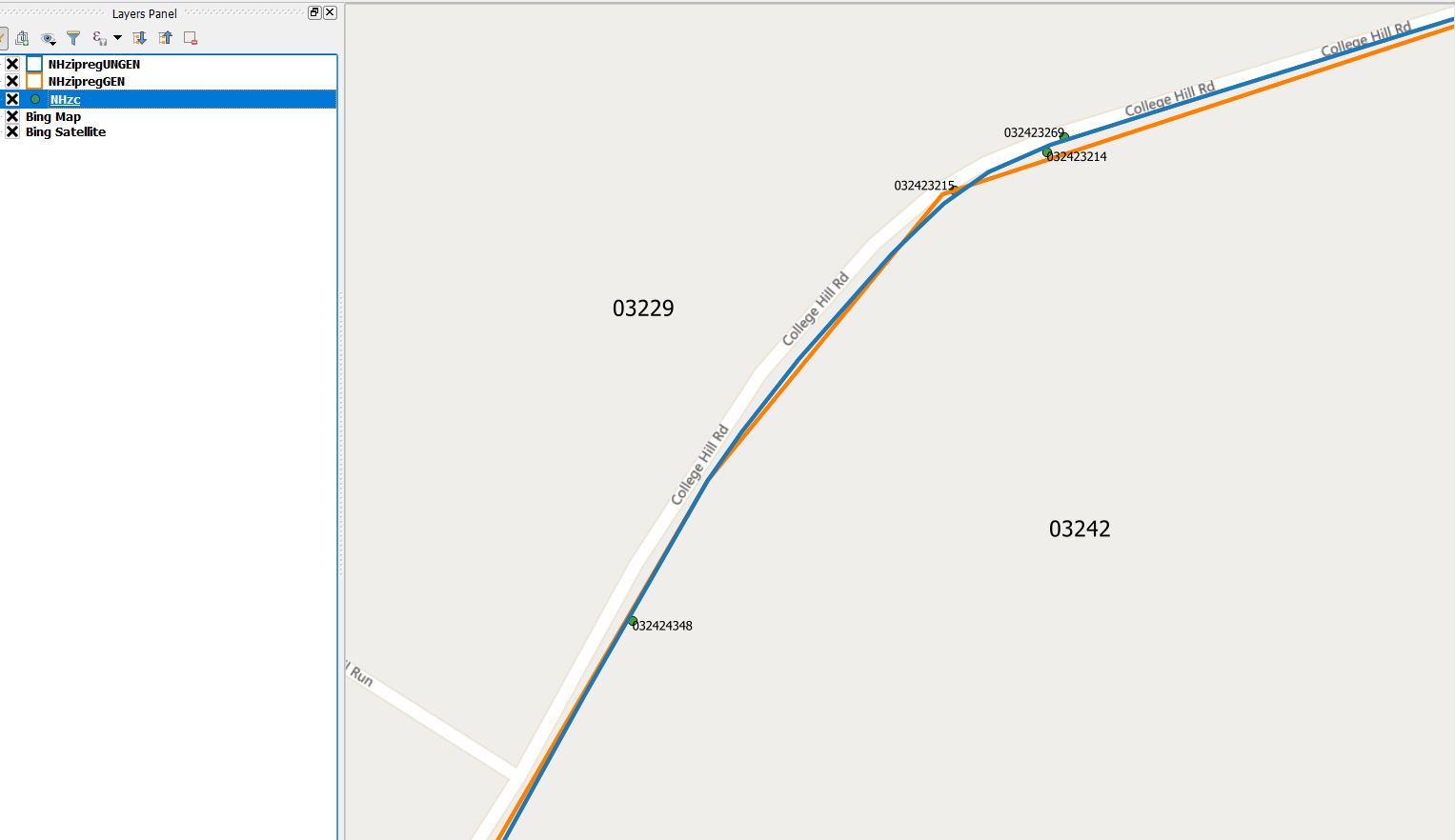 Gen vs Ungen ZIPs on a road segment
